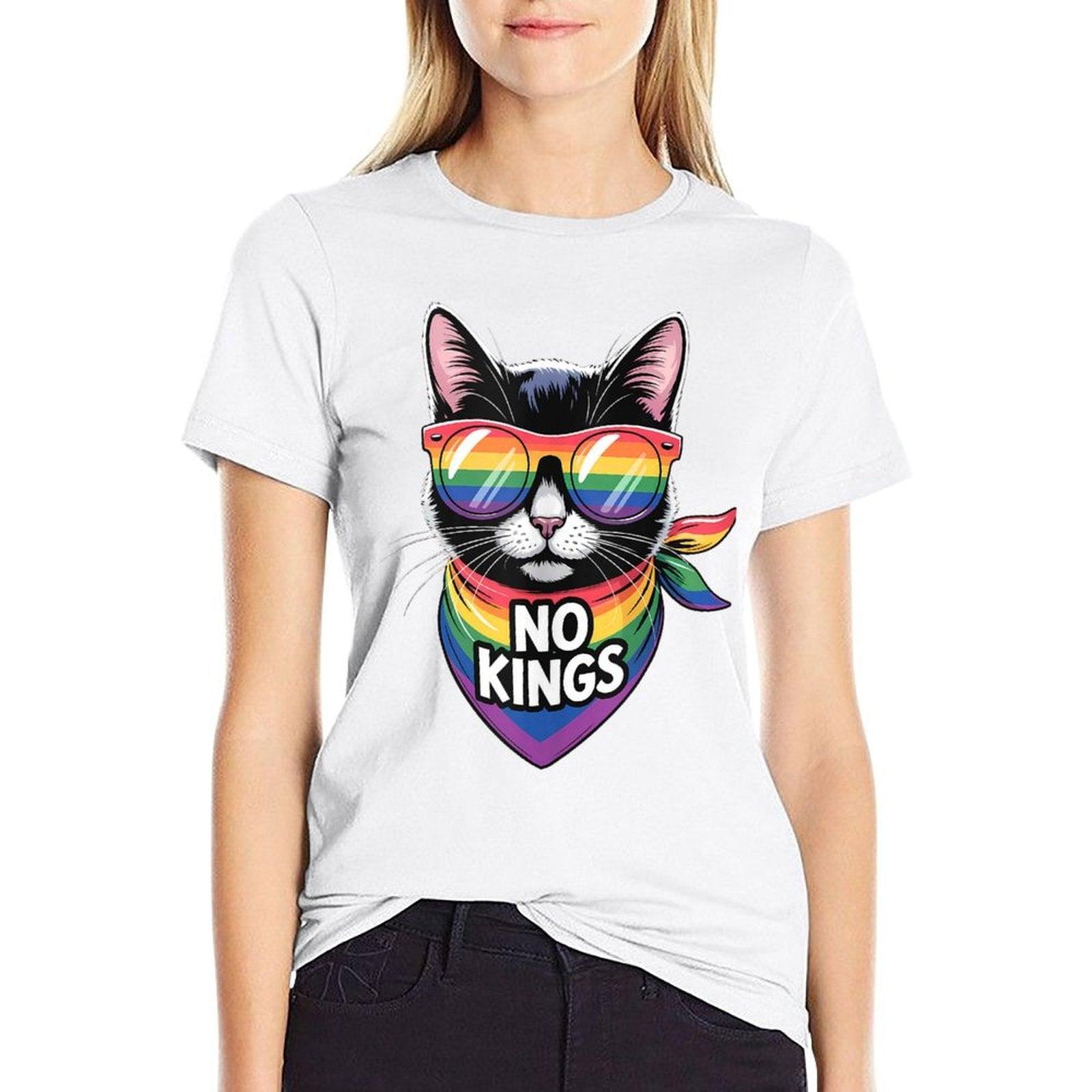 No Kings Pride Cat  Easy-care T-Shirt