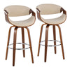 30" Mid-Century Modern Fixed Height Barstool with Swivel