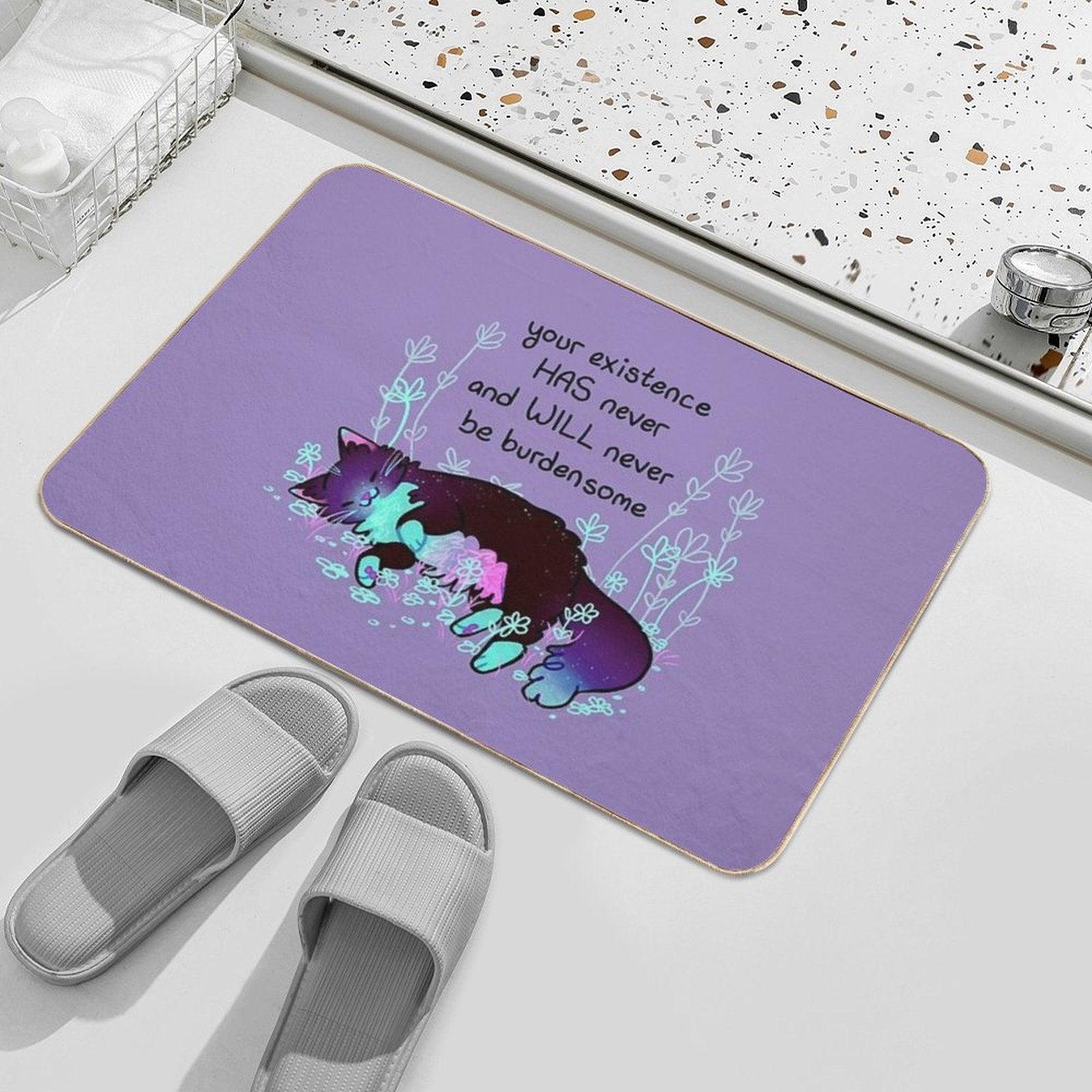 Your Existence Neon Sleepy Kitty Bath Mat