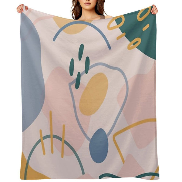 Abstract Shapes Plush Throw Blanket
