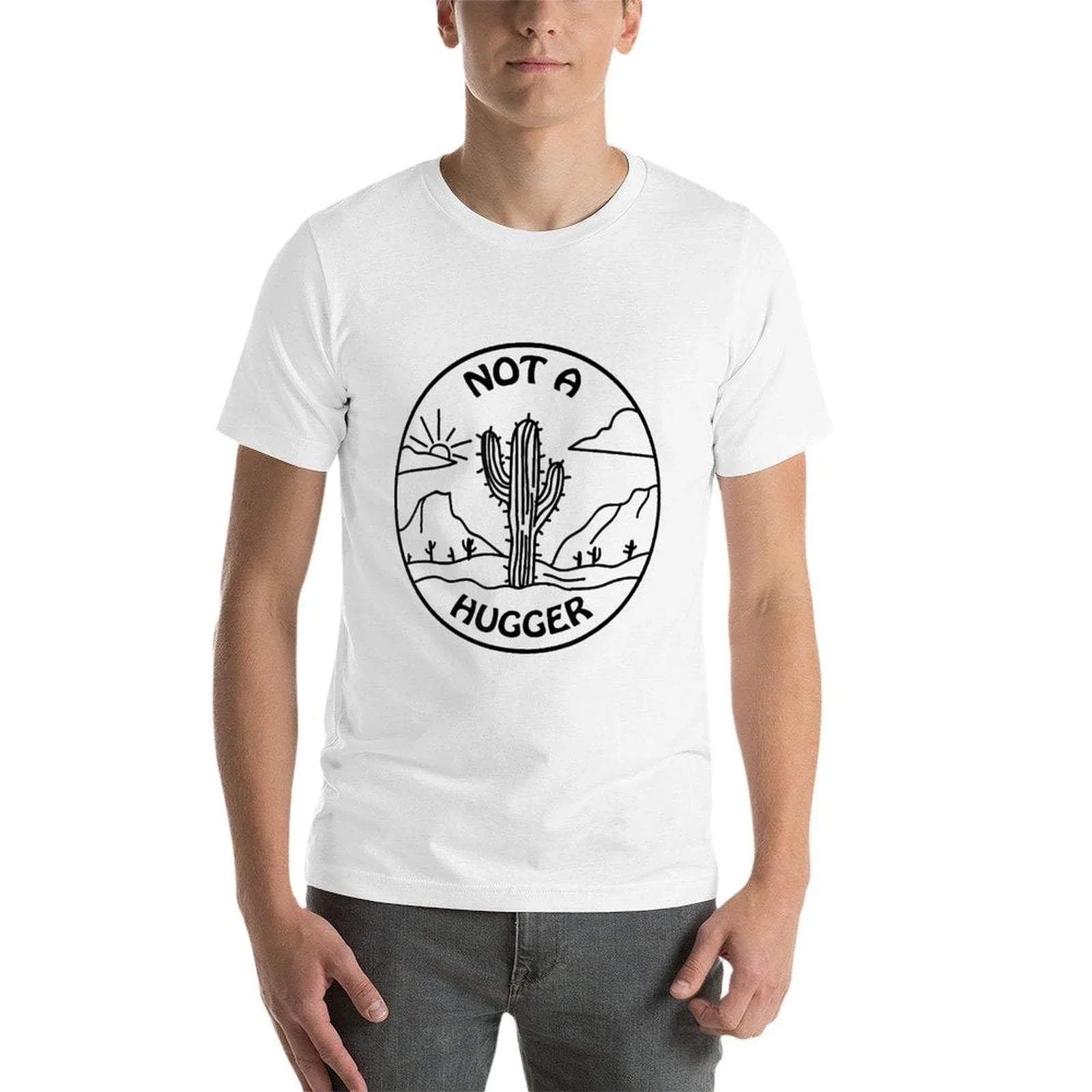 Not A Hugger Cactus Men Women  Easy-care T-Shirt