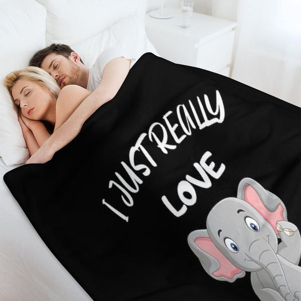 I Just Really Love Elephants , Ok Wrinkle-free Throw Blanket