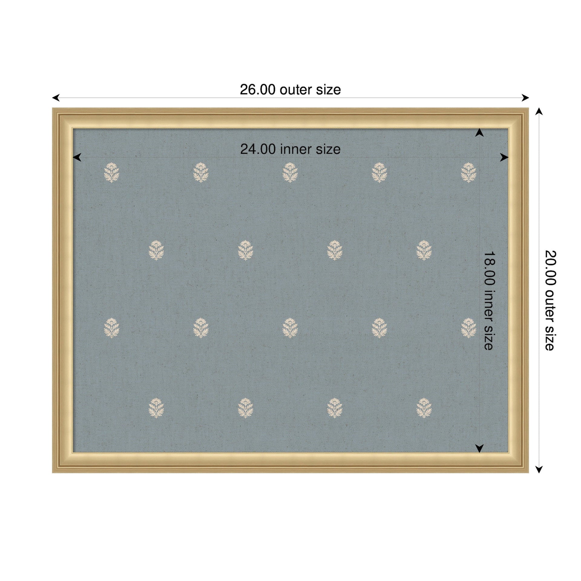 Pinboard Blue Botanical Block Print