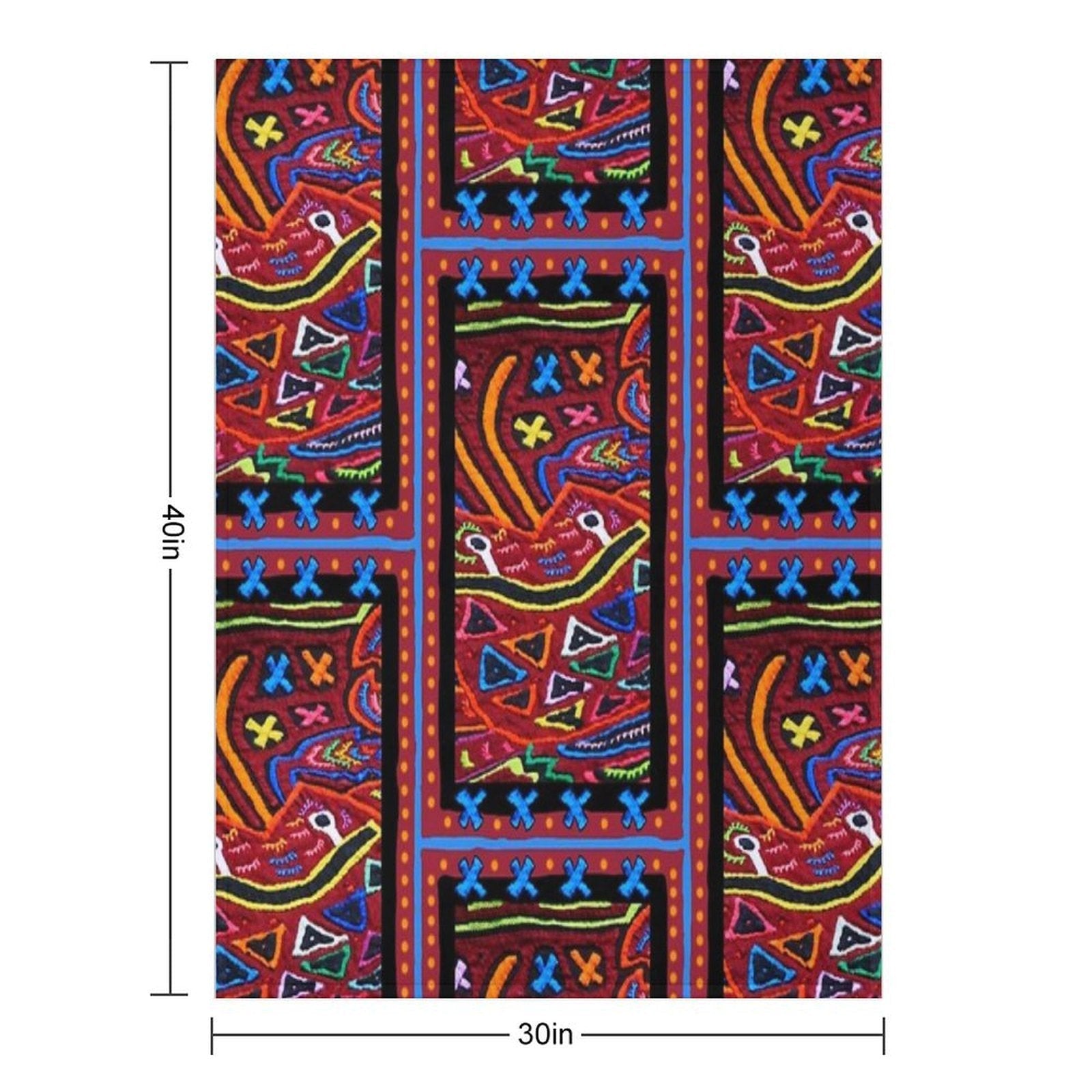 Panama Mola Design Eco-conscious Throw Blanket
