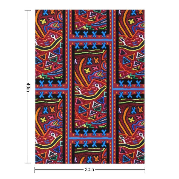 Panama Mola Design Eco-conscious Throw Blanket