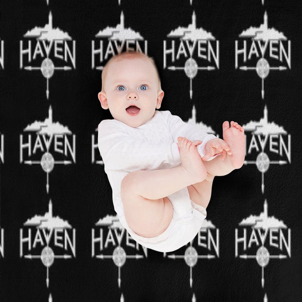 Haven White Logo Wrinkle-free Throw Blanket