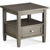 Solid Wood Rectangle End Table With Drawer Farmhouse Grey - Farmhouse Grey / End Table / 20 inch