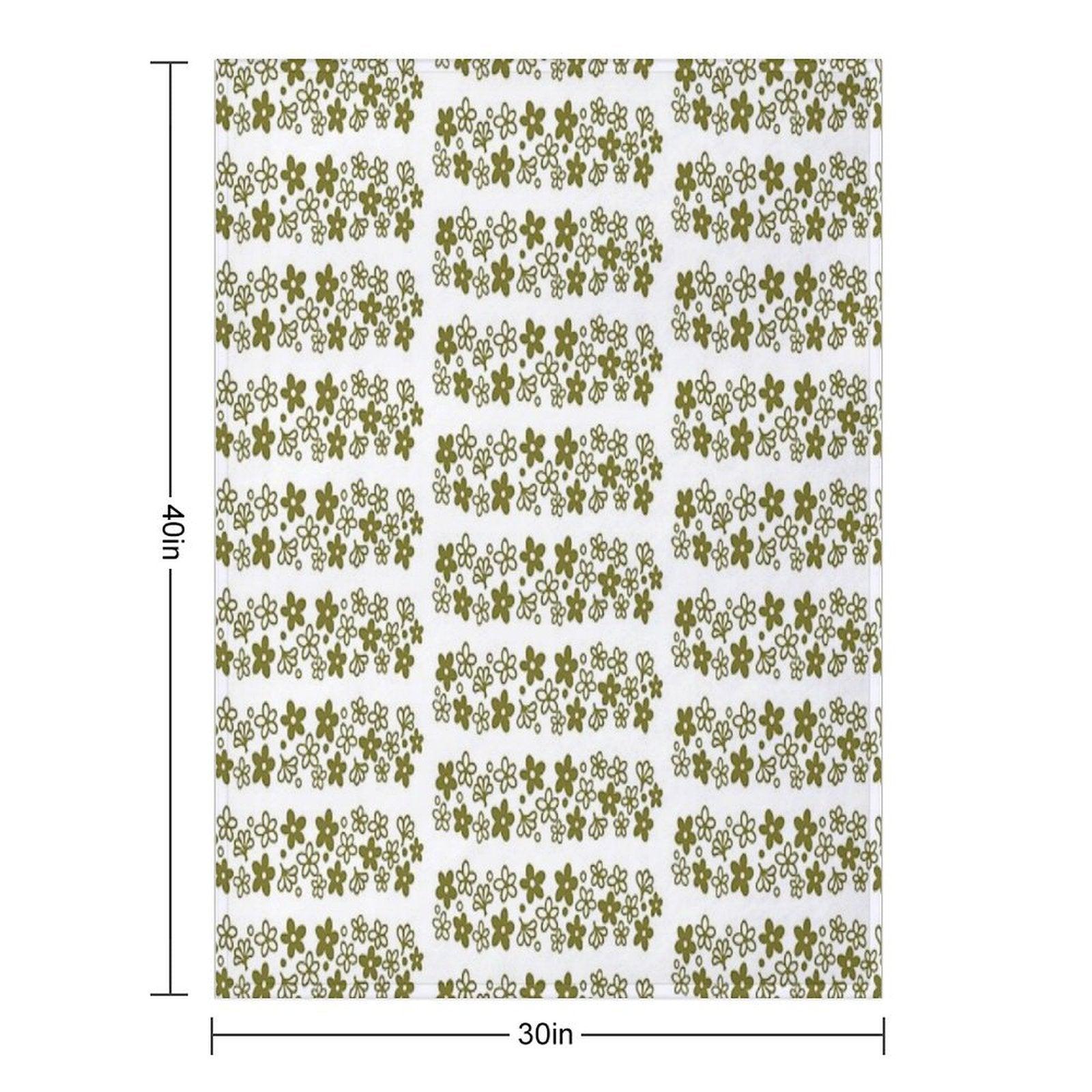 Vintage Pyrex Spring Blossom Design Green Throw Blanket
