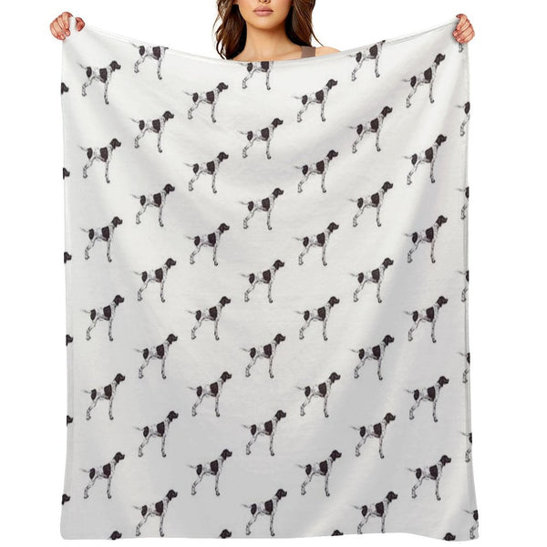 English Pointer Dog Breed Show Stack Stand Plush Throw Blanket
