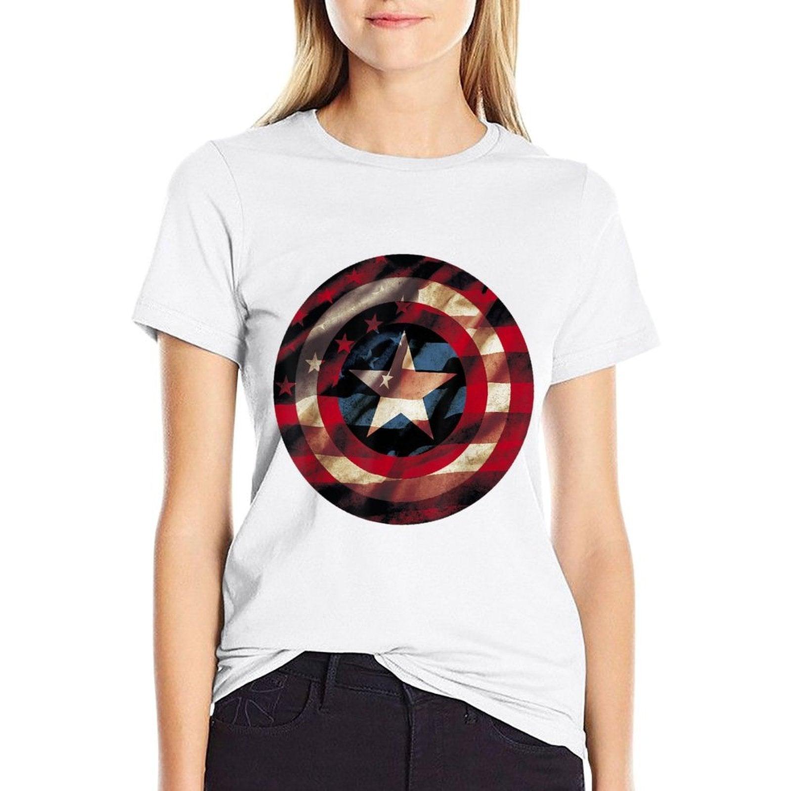 Marvel Captain America Avengers Shield  Polyester Blend T-Shirt