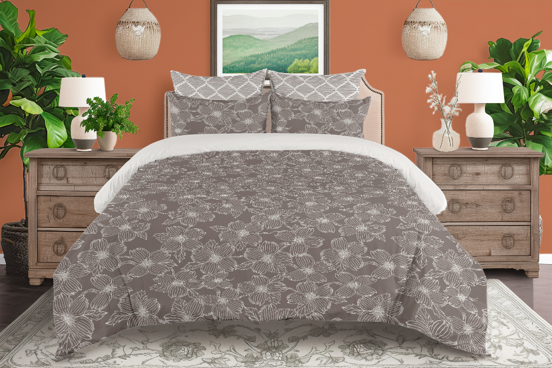 5 Piece Cotton Duvet Cover Set - Queen | Dogwood (SW - Naturally Refined Collection)