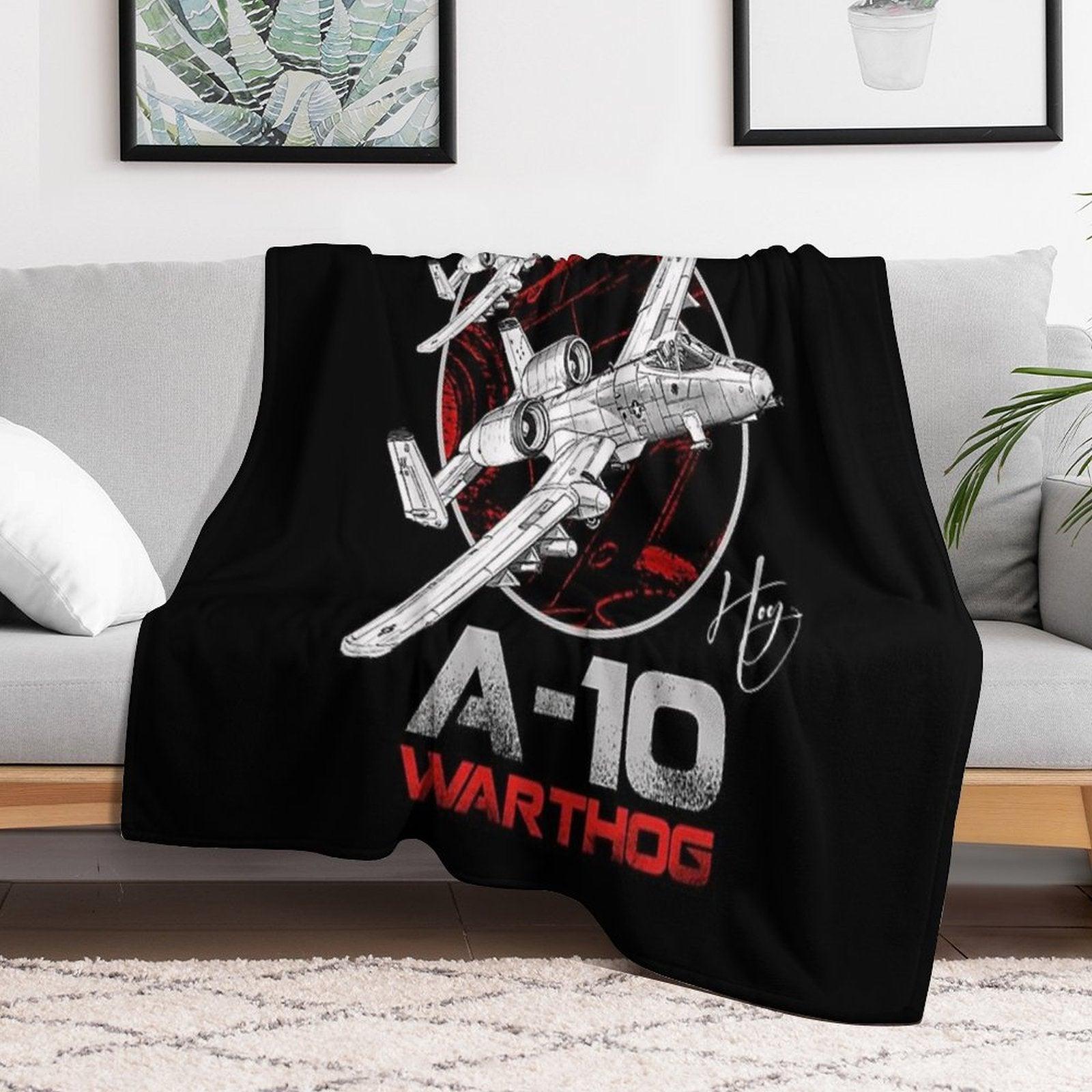 A-10 Thunderbolt II Warthog Subsonic Attack Aircraft  Nicknamed Hog Us Air Force Fighterjet Throw Blanket