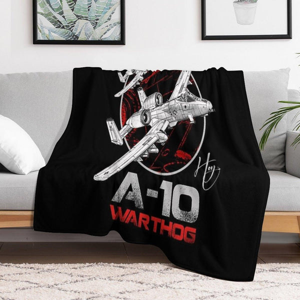 A-10 Thunderbolt II Warthog Subsonic Attack Aircraft  Nicknamed Hog Us Air Force Fighterjet Throw Blanket
