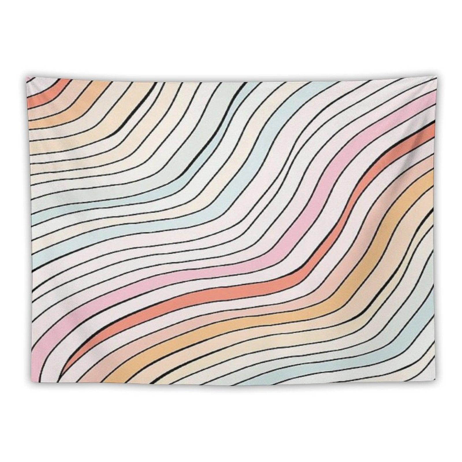 Wavy Summer Aesthetic Tapestry
