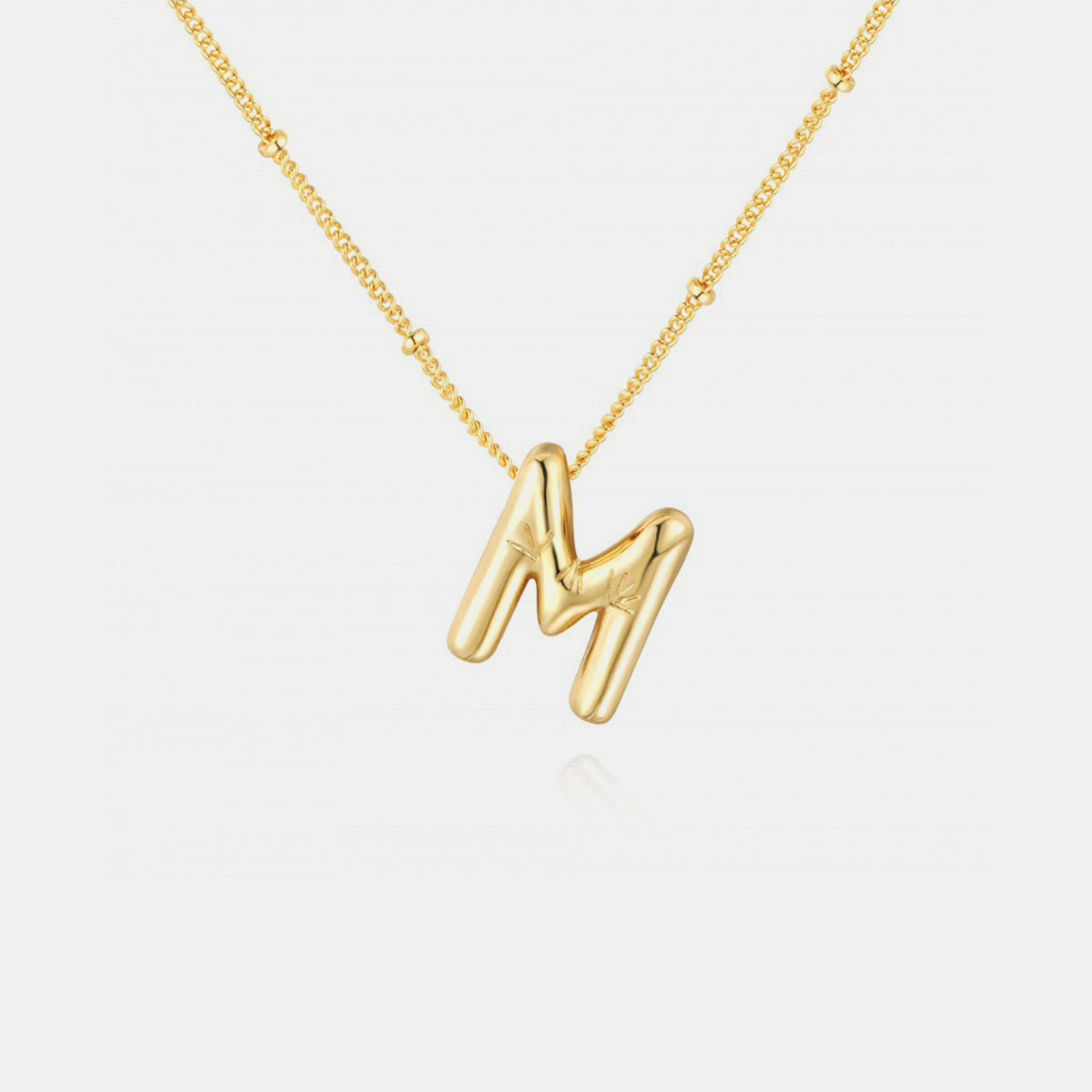 Gold Initial Letter Pendant Necklace