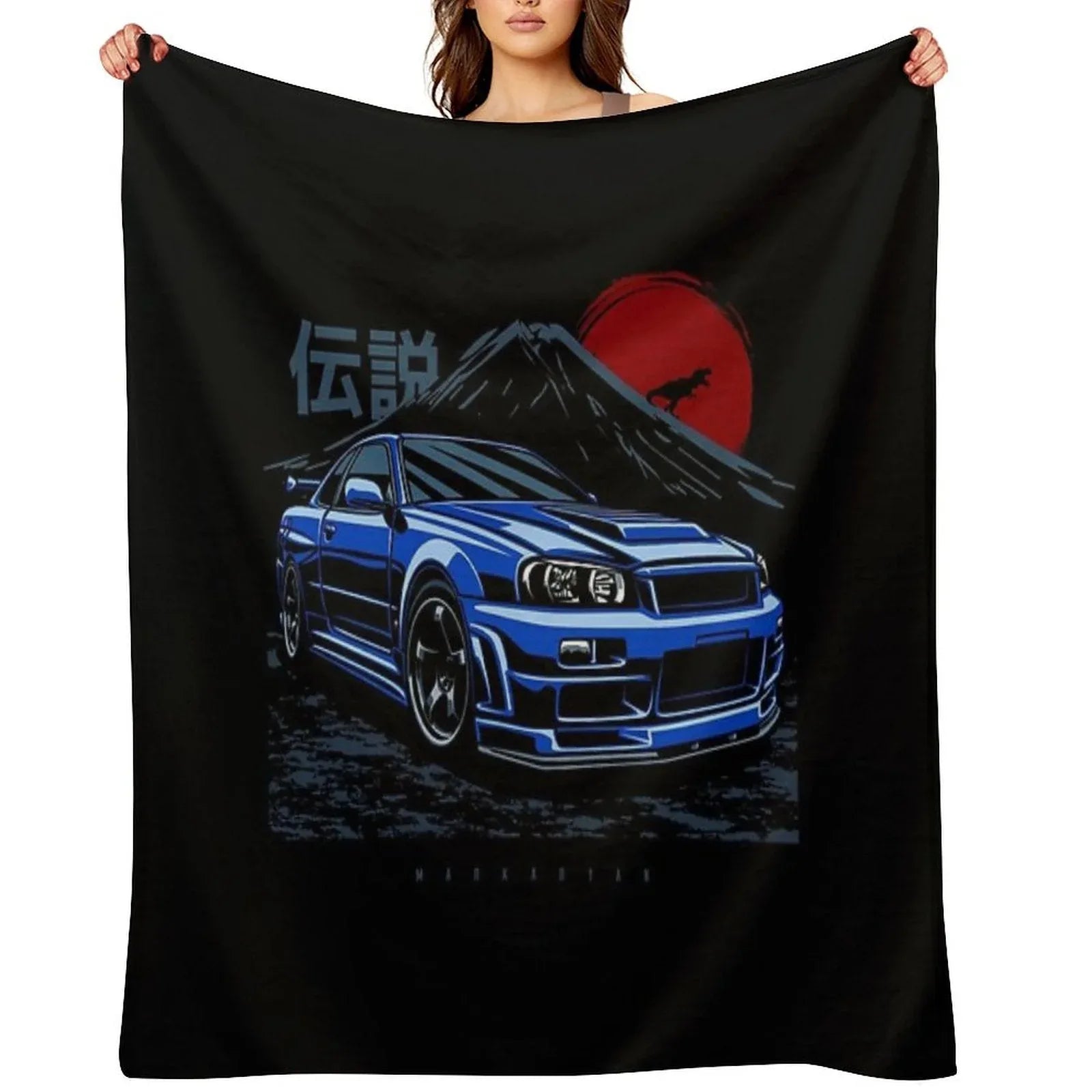 Skyline GTR R34 Throw Blanket