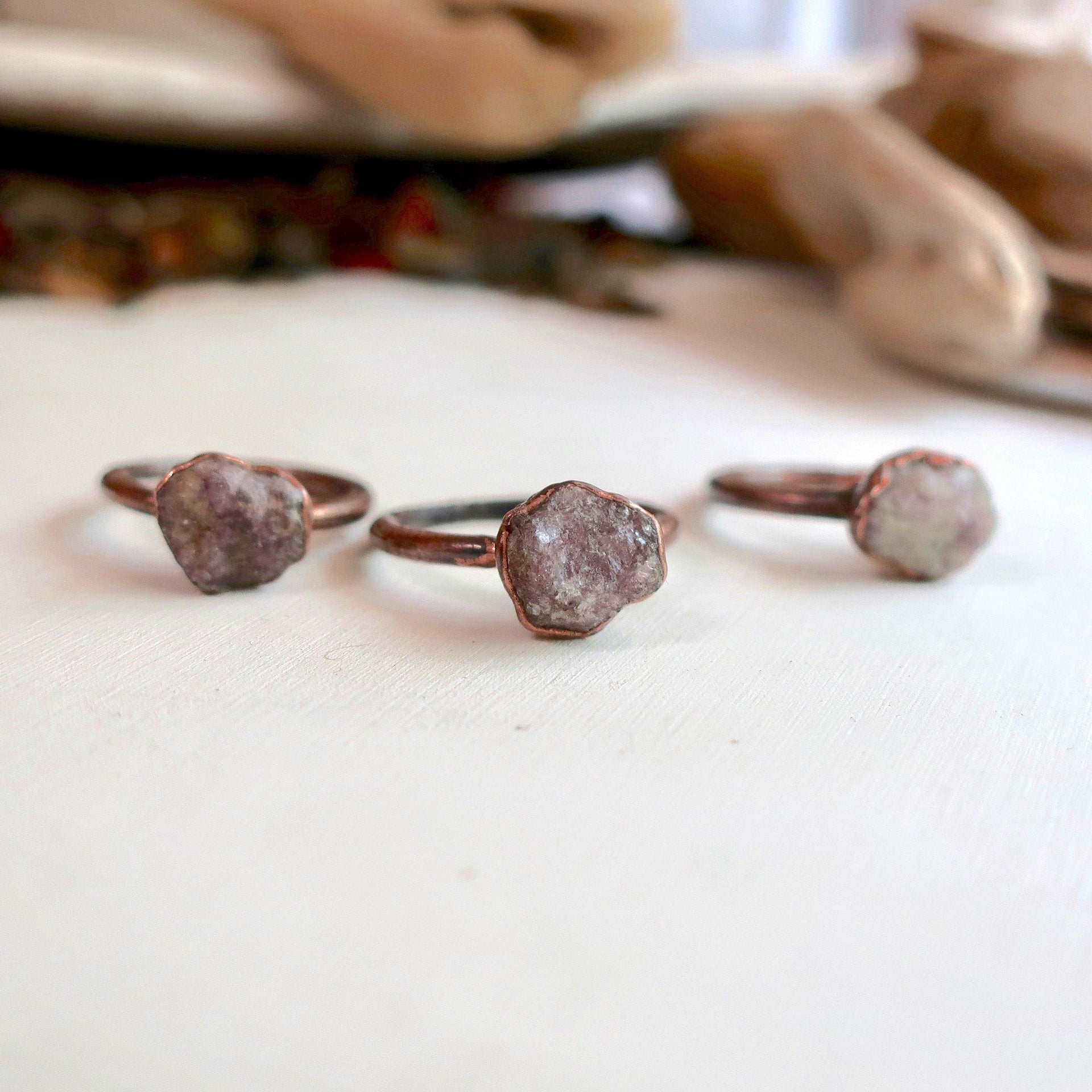Copper Lepidolite Ring - Calm Mind And Gentle Heart | By Blackbird & Sage