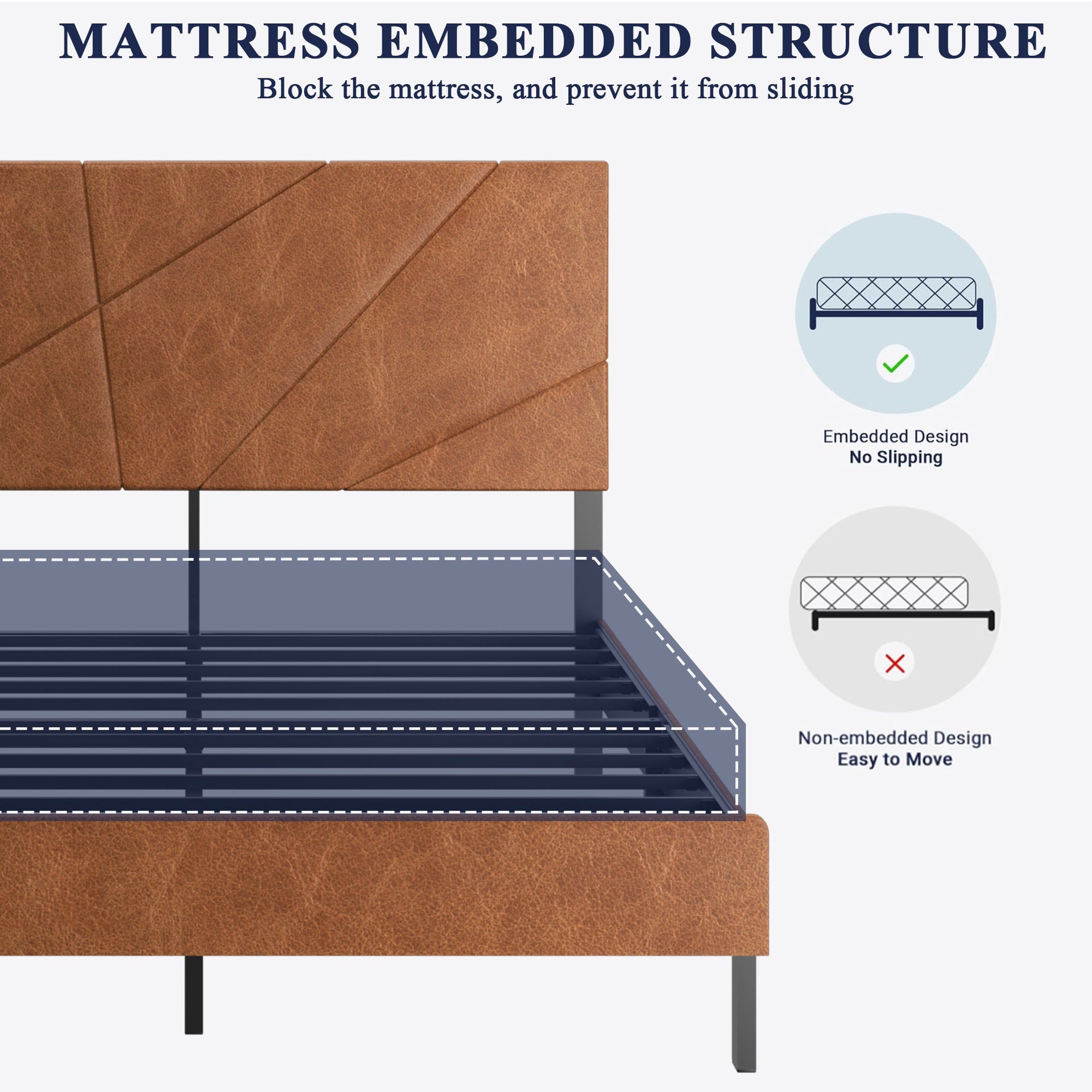 Full Size Metal Bed Frame with Under-Bed Storage