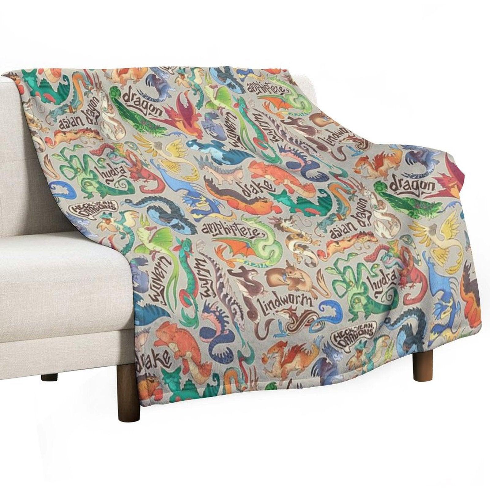 Mini Dragon Compendium Throw Blanket