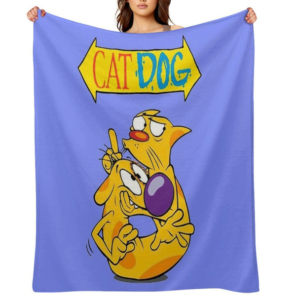 CatDog Quick-dry Throw Blanket