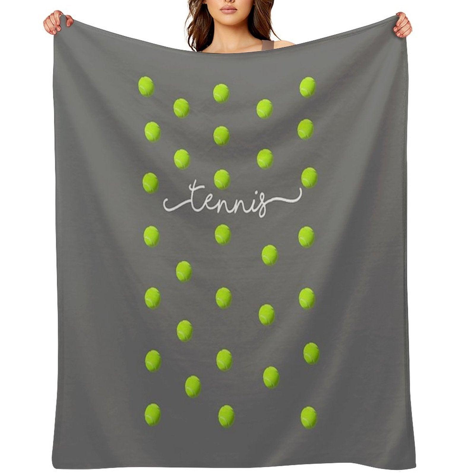Top Fun Tennis Ball Spots Design Throw Blanket