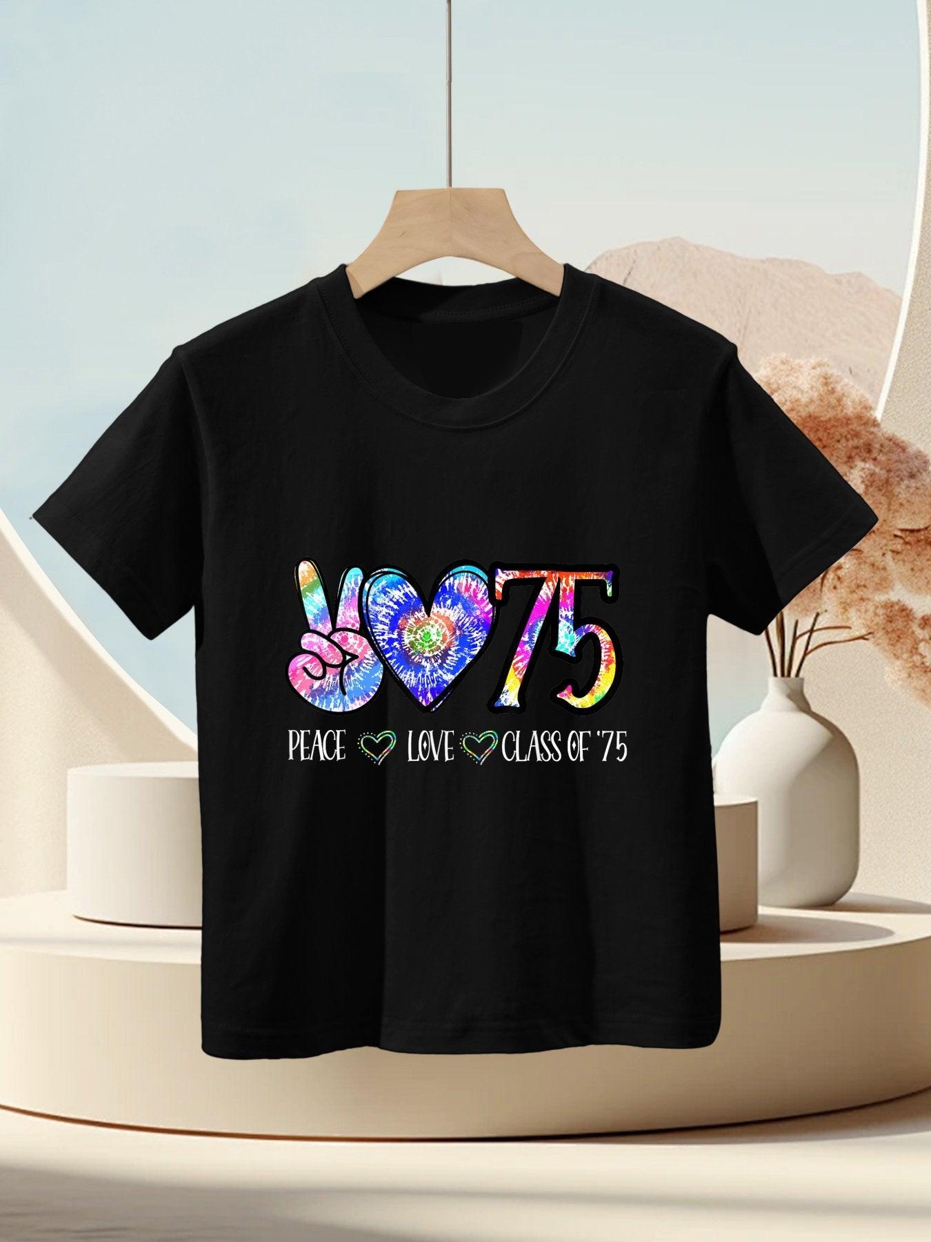 Class Of 75 1975 50th Class Reunion Tie Dye Graduation Items Kids T-Shirt