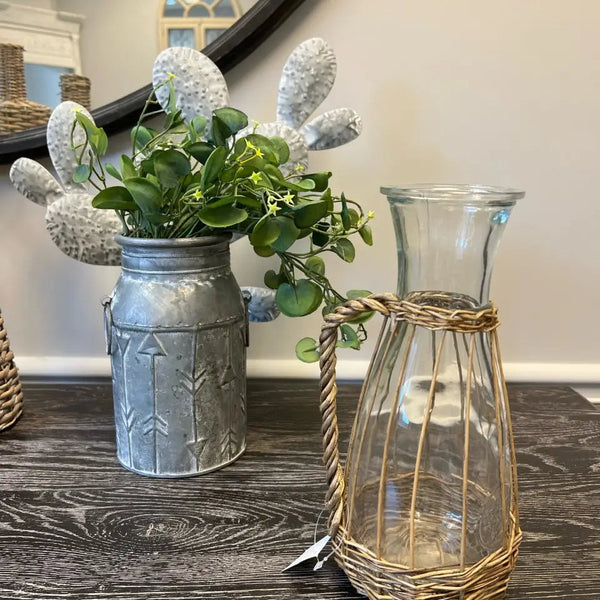 WILLOW WRAPPED GLASS PITCHER VagabondVintage