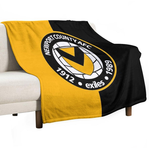 Newport County AFC Logo - Split Anti-pilling Throw Blanket