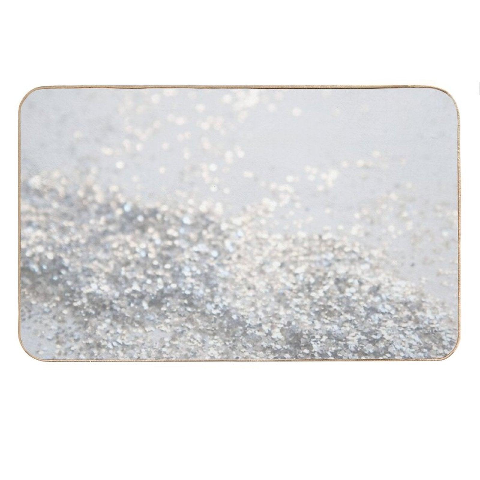 Silver Gray Glam #3 (Photo of Glitter Only - Not Reflective) Bath Mat