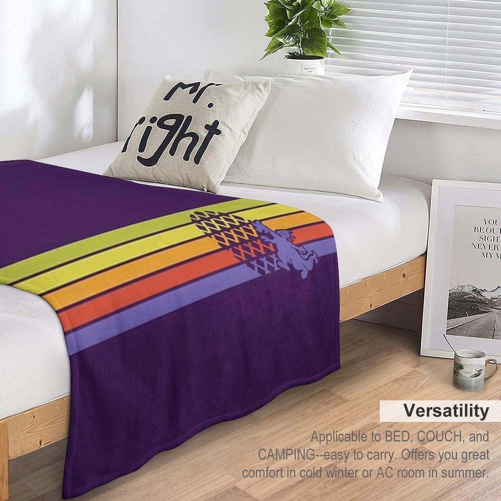 Retro Dragon Stripes Throw Blanket