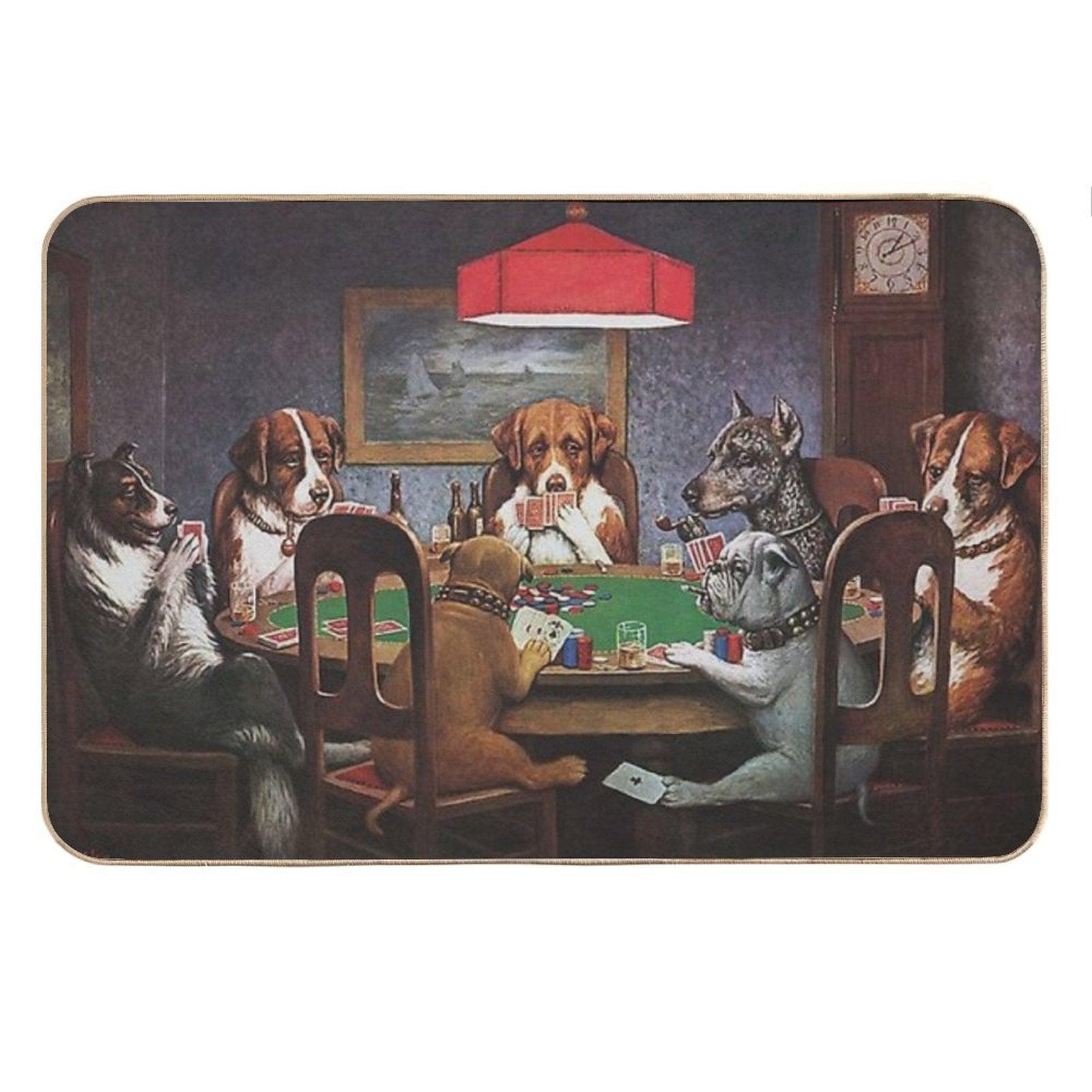 Dogs Playing Poker A Friend In Need (High Resolution), C.M. Coolidge Bath Mat