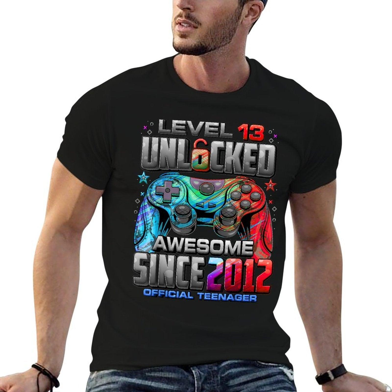 Level 13 Unlocked Awesome Since 2012 13th Birthday Gaming T-Shirt