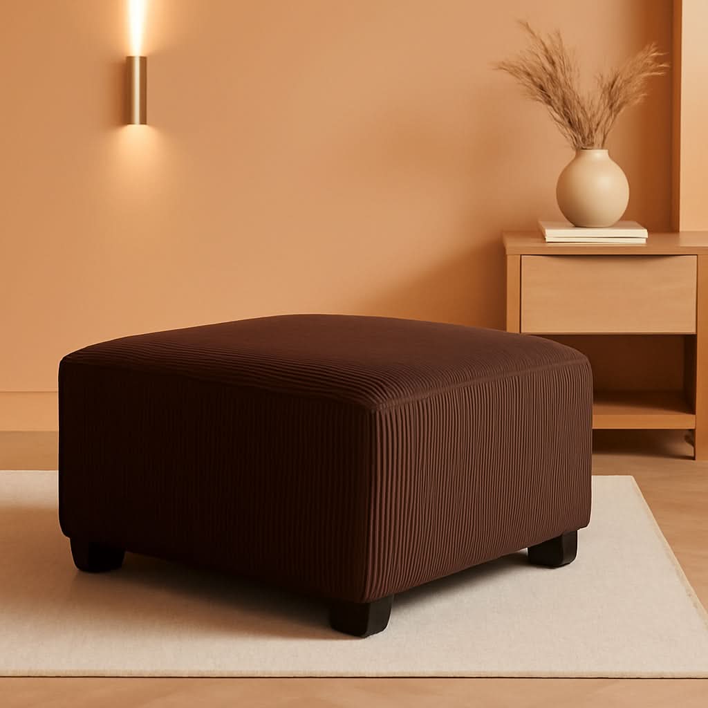 Ottoman Dark Brown Textured Stripe Statement Piece