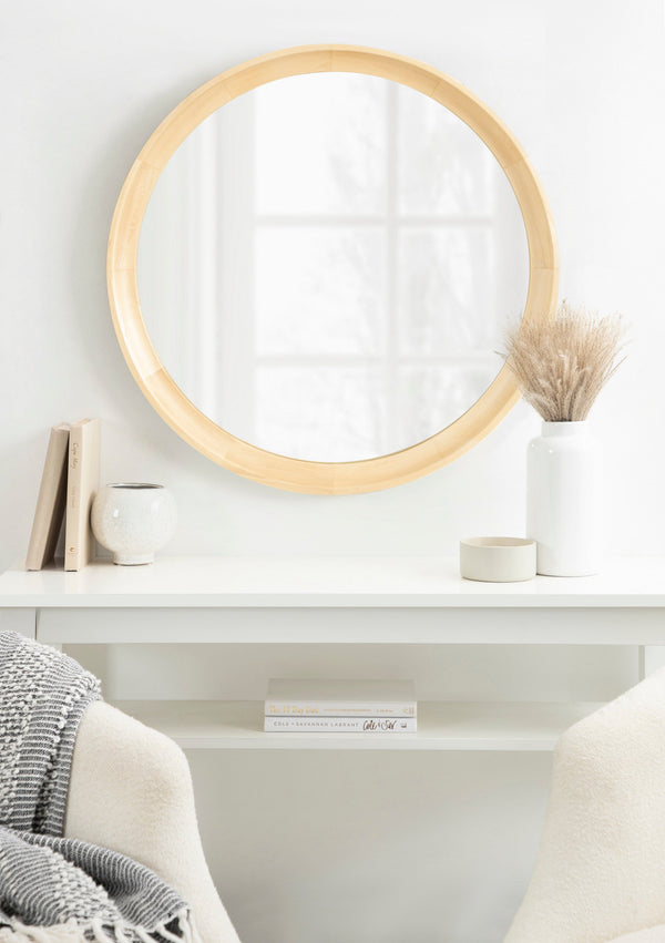 Hatherleigh Round Wood Wall Mirror