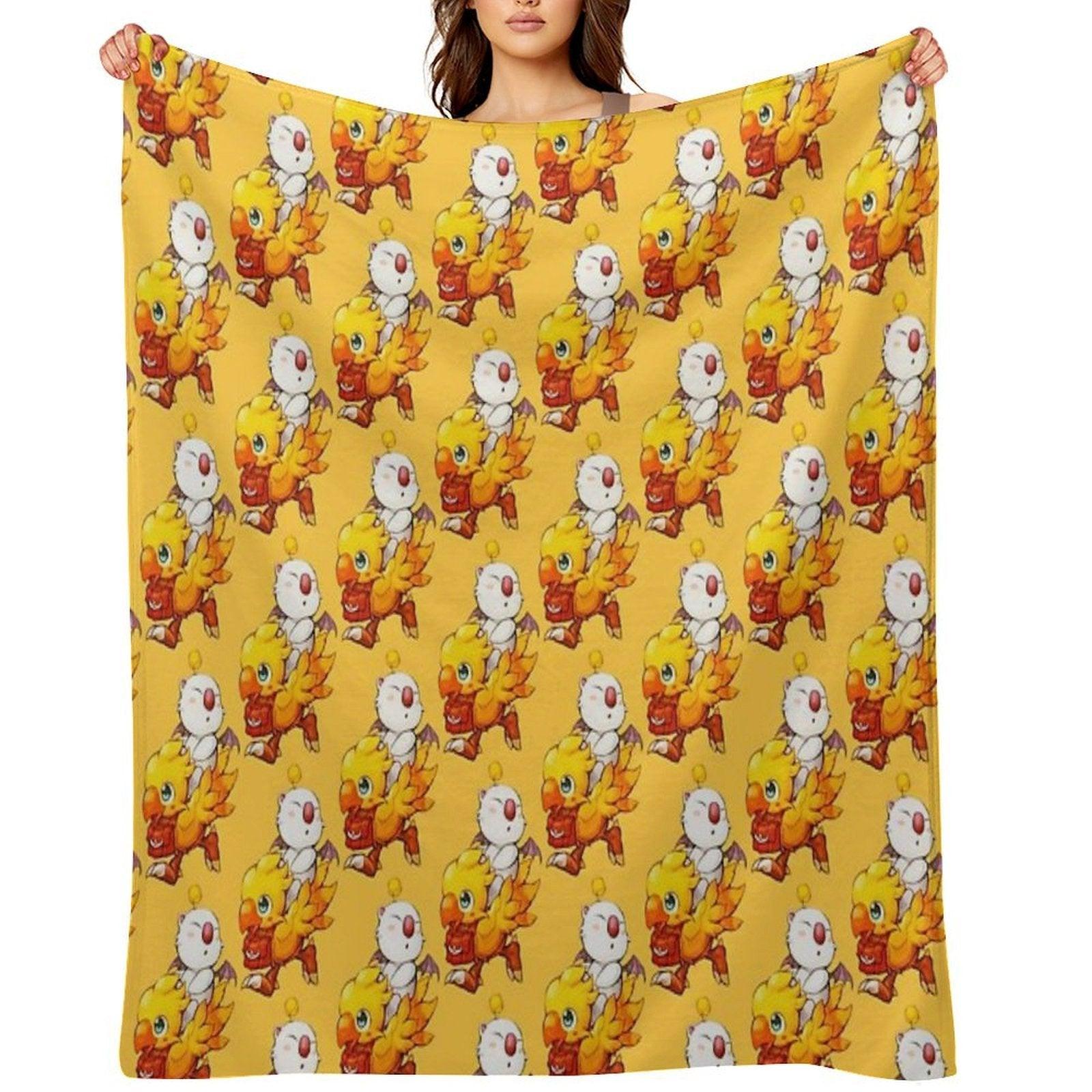 Chocobo & Moogle Final Fantasy Throw Blanket