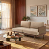Emir 72" Square Arm 3-Seater Velvet Sofa - Camel