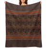 Favorite Brown Sweater Faux Vegan Leather Pattern Print Brown Bohemian Boho Thigh High Striped Top Socks Leggings Compact Throw Blanket