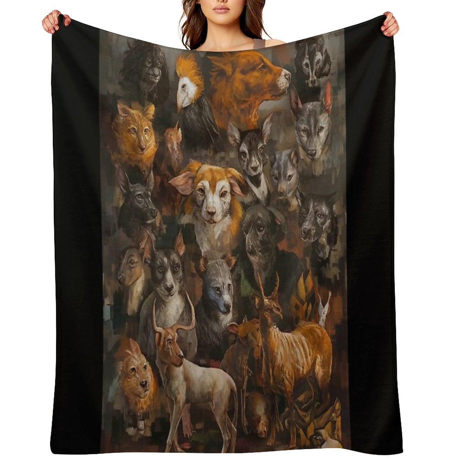 Whirlwind of Surreal Beasts  Baroque  Rembrandt  Chiaroscuro  Classical Paintings Wrinkle-free Throw Blanket