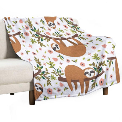 Cute Sloths Gift-ready Throw Blanket