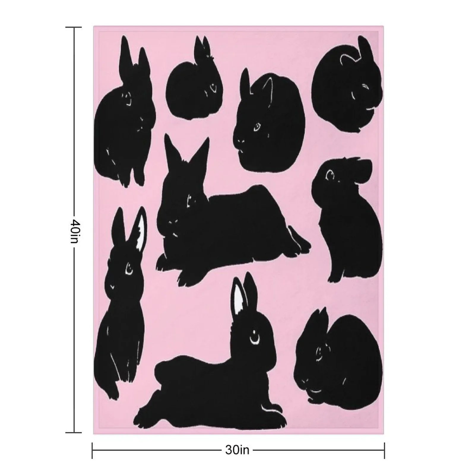 Black Bunny Collection Throw Blanket