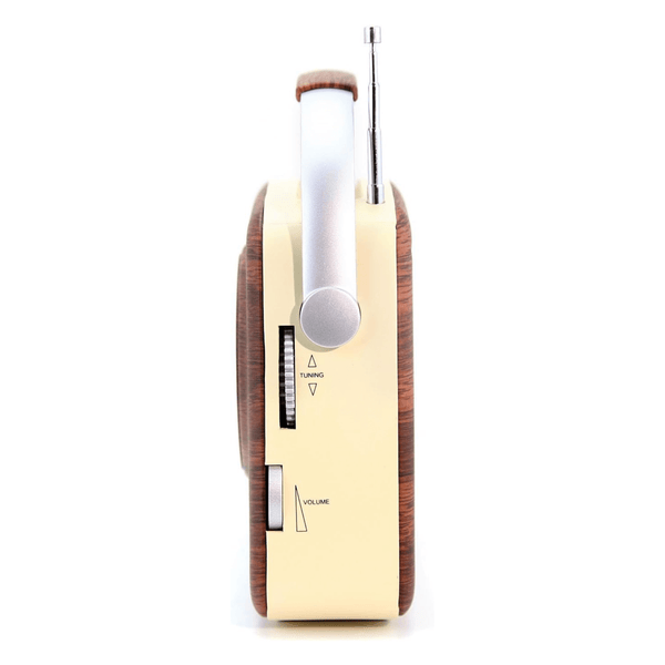 Emerson Portable Retro Radio with Built-In Rechargeable Battery and Memory Set