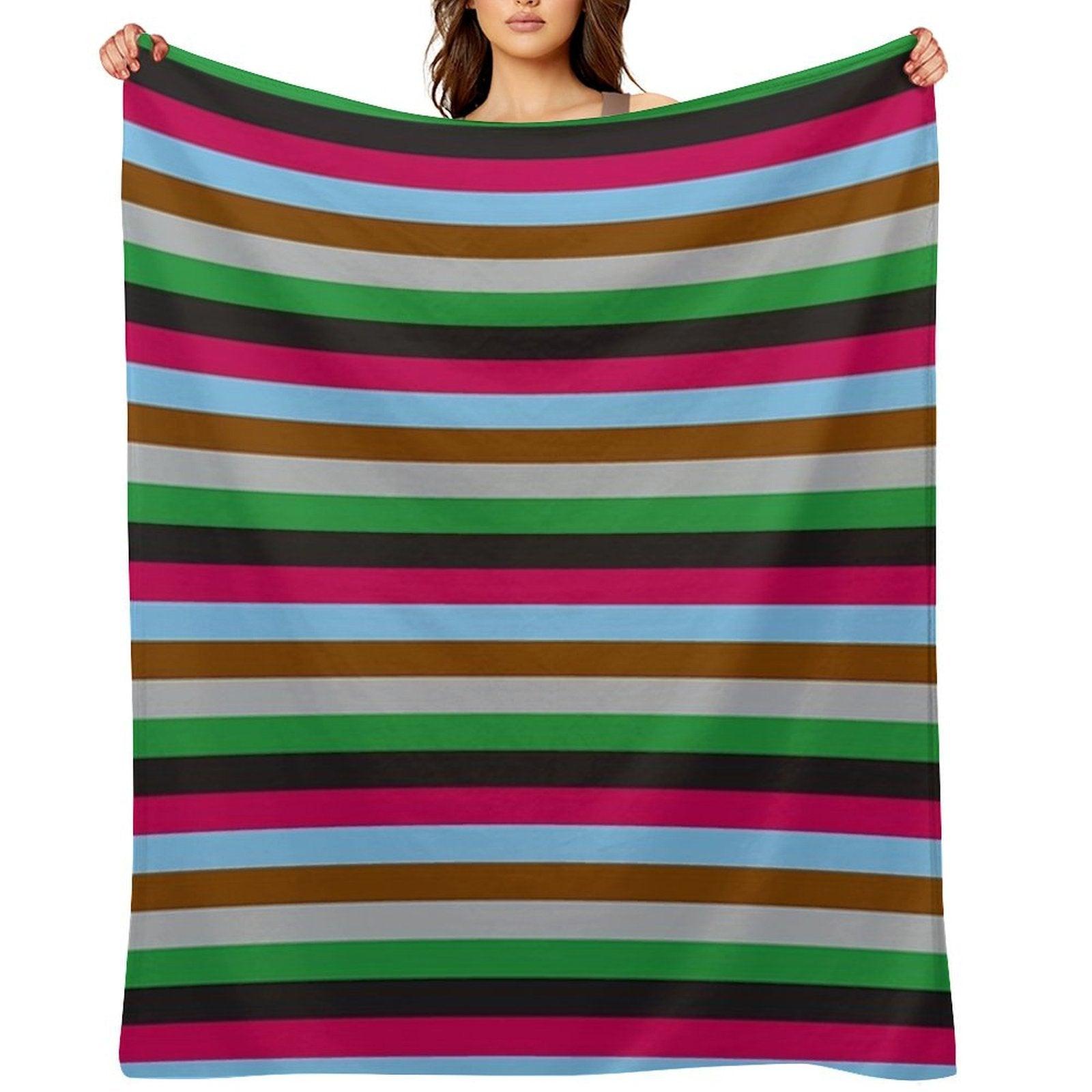 Harlequins Rugby Striped Throw Blanket