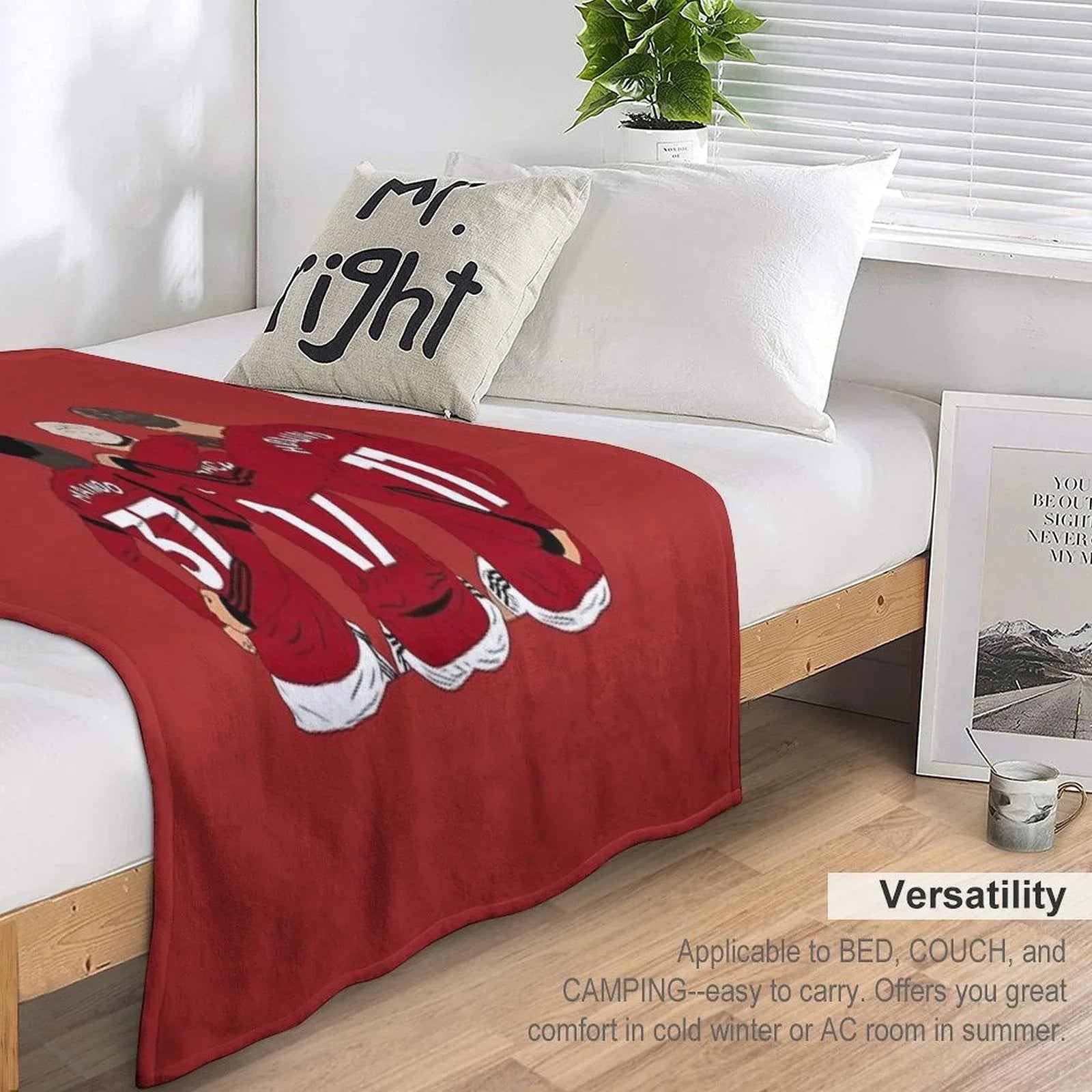 Kobbie Mainoo Alejandro Garnacho Rasmus Hojlund United Youth Trinity Minimalist Throw Blanket