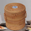 Vietnamese Handmade Rattan Weave Tea Storage - Brownish yellow