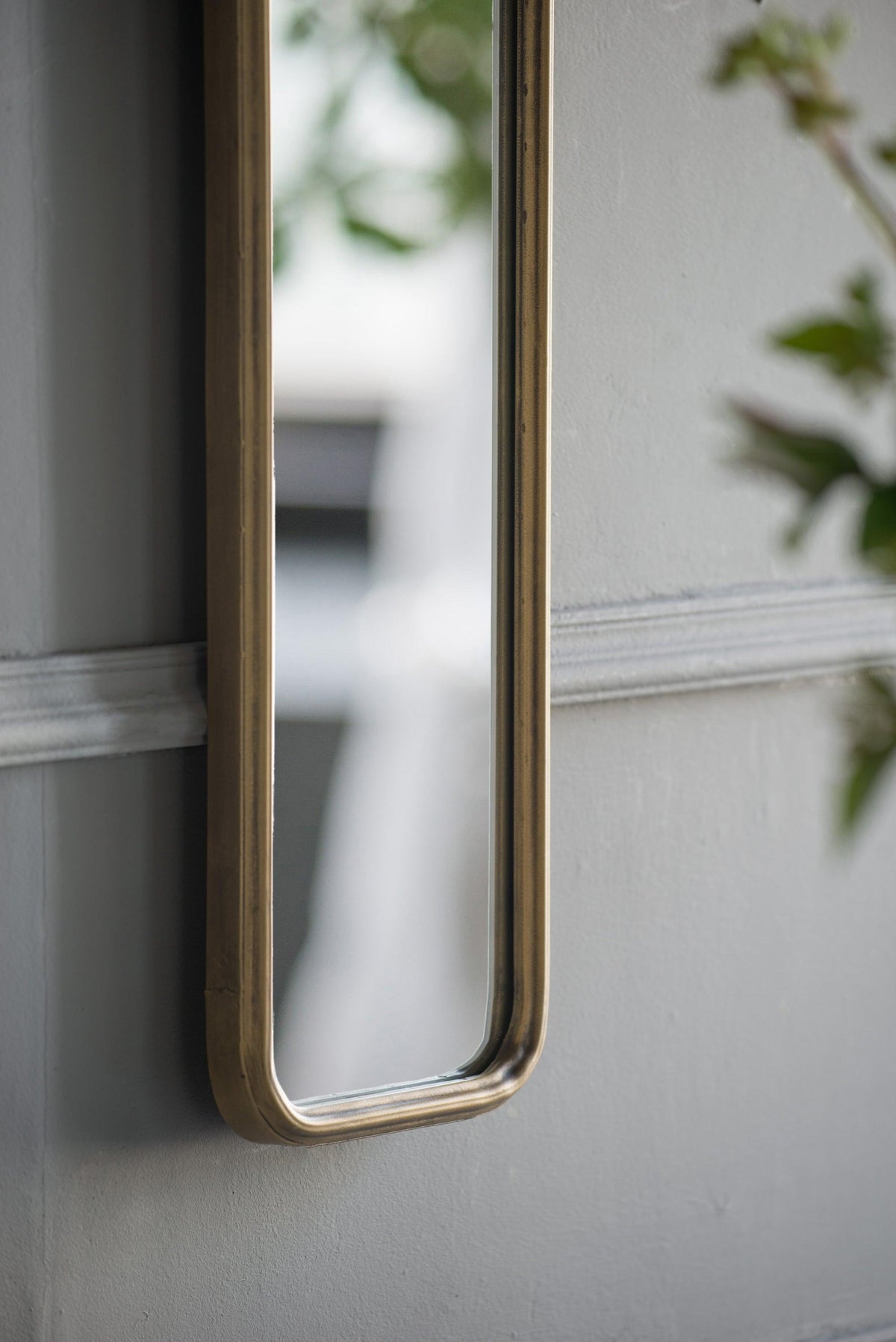 Gold Narrow Slim Full-Length Wall Mirror
