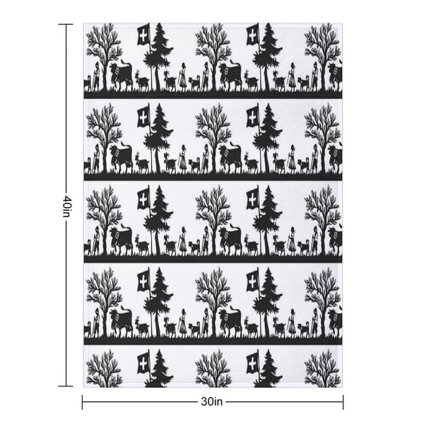Paper Cutting from Switzerland Durable Throw Blanket