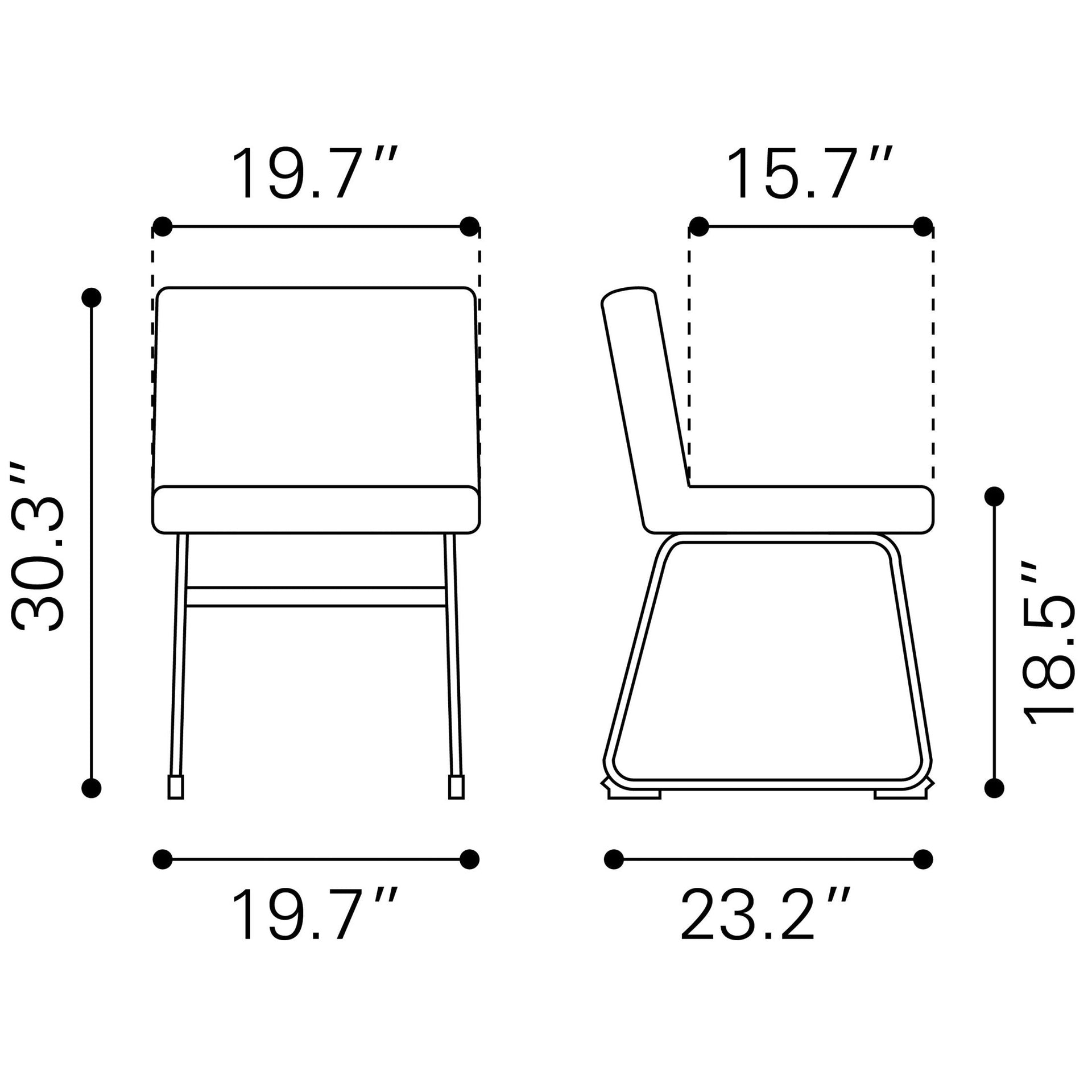 Pago Dining Chair (Set of 2) Gray