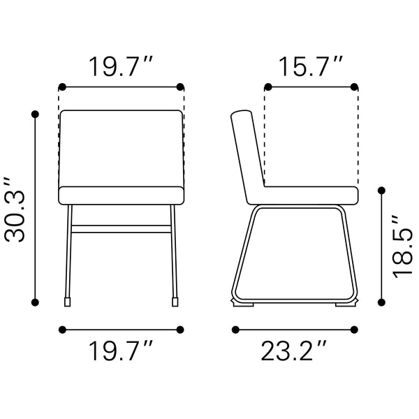 Pago Dining Chair (Set of 2) Gray
