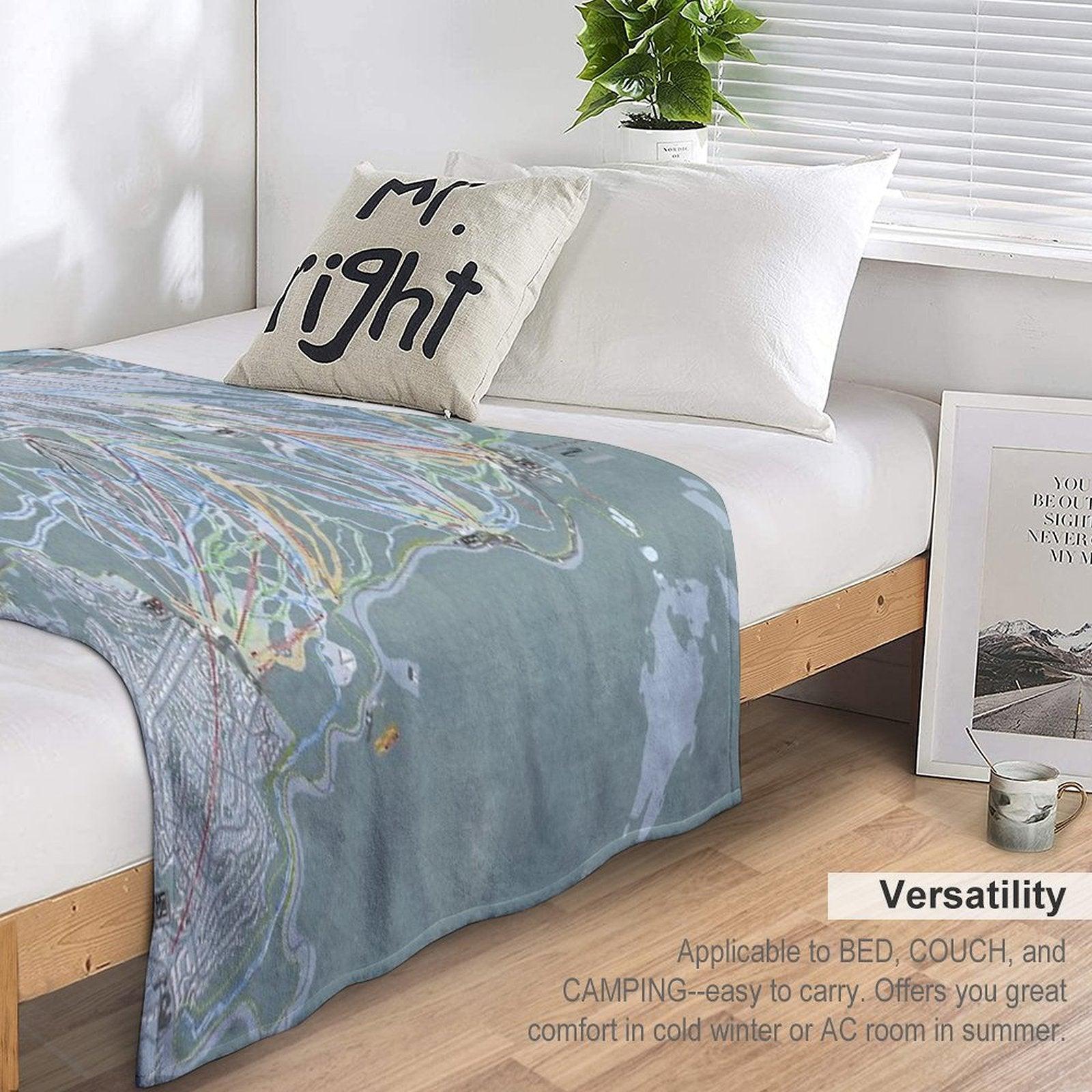 Mammoth Mountain Resort Trail Map Throw Blanket
