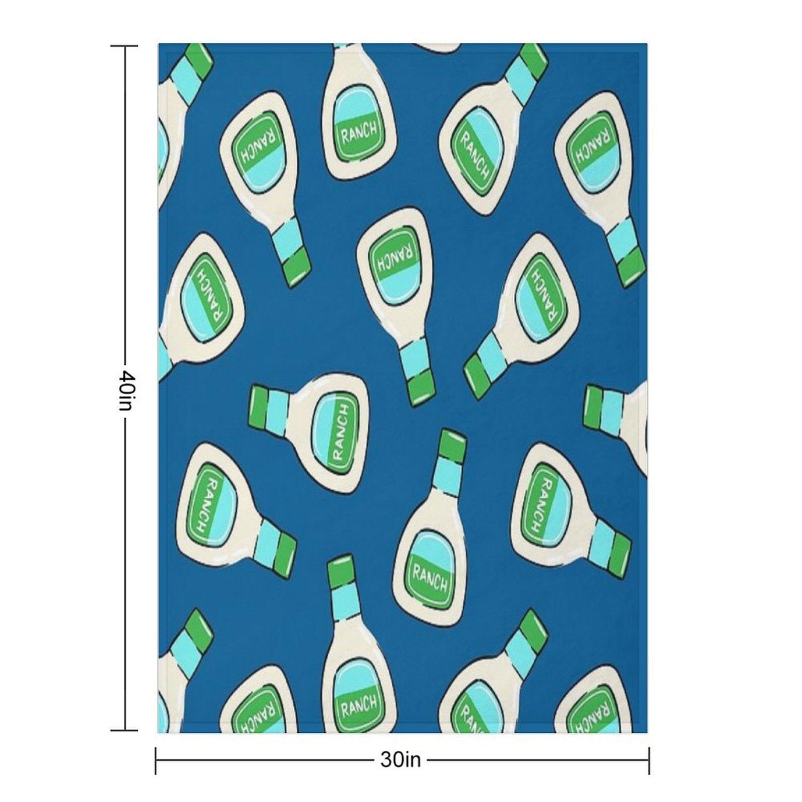 Ranch - Salad Dressing Bottle (blue) Throw Blanket
